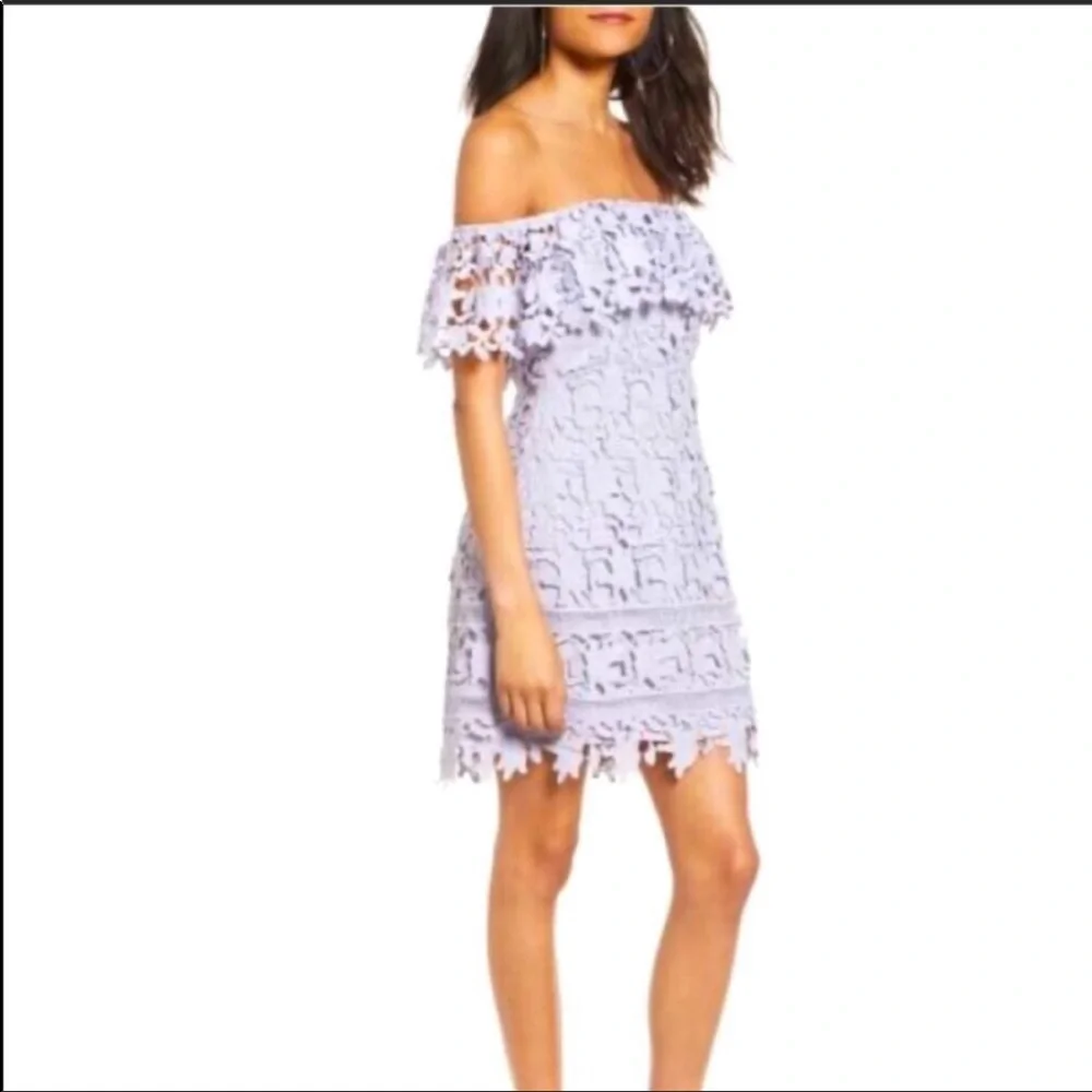 ASTR THE LABEL Off the shoulder lavender dress - Picture 2 of 6